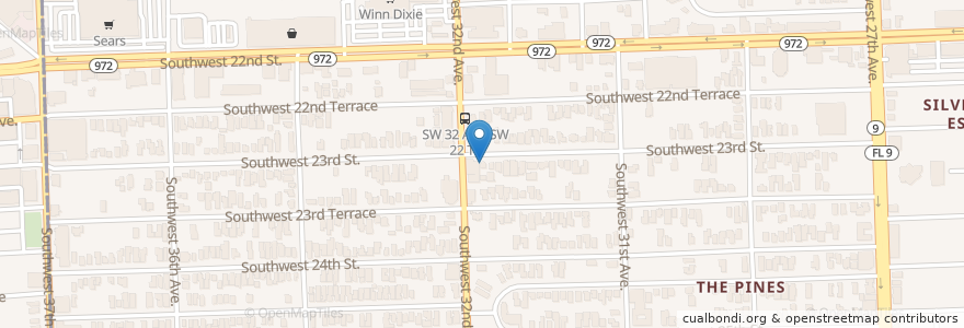 Mapa de ubicacion de Azucar Nightclub en Verenigde Staten, Florida, Miami-Dade County, Miami.