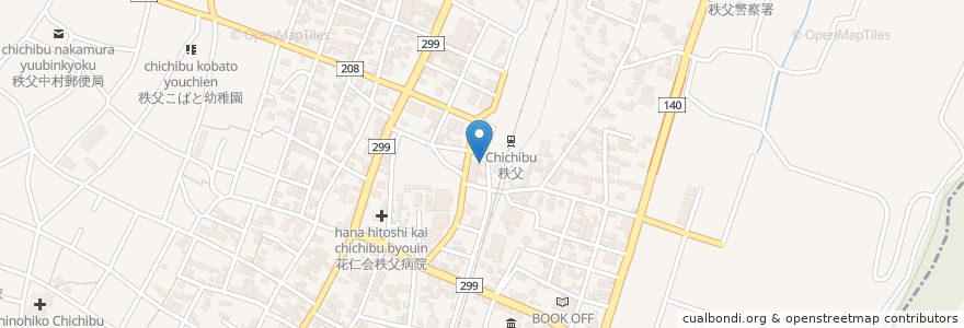Mapa de ubicacion de おおみや食堂 en اليابان, 埼玉県, 秩父市.