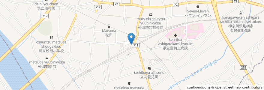 Mapa de ubicacion de 箱根そば en Japão, 神奈川県, 足柄上郡, 松田町.