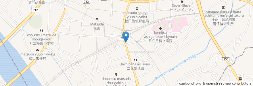Mapa de ubicacion de 麺屋 三男坊 en Japón, Prefectura De Kanagawa, 足柄上郡, 松田町.