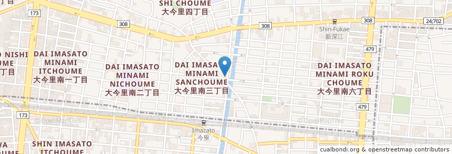 Mapa de ubicacion de 西野薬局 en Japon, Préfecture D'Osaka, 大阪市, 東成区.