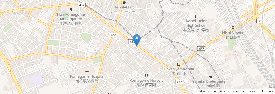 Mapa de ubicacion de つけめんTETSU 千駄木本店 en اليابان, 東京都.