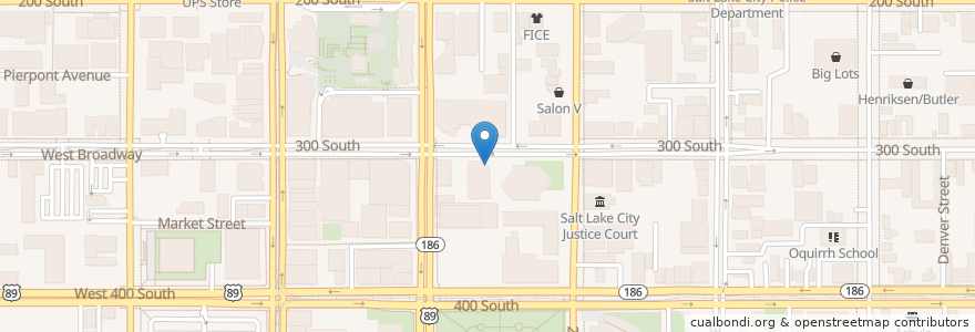 Mapa de ubicacion de Department Of WorkForce Services en États-Unis D'Amérique, Utah, Salt Lake County, Salt Lake City.