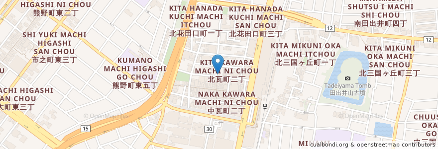 Mapa de ubicacion de Simulation Golf & Darts BAR Gashicoun en Japon, Préfecture D'Osaka, Sakai, 堺区.