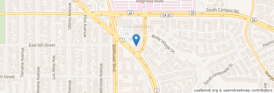 Mapa de ubicacion de U.S. Bank en United States, California, Los Angeles County, Long Beach.