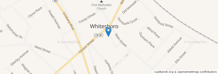 Mapa de ubicacion de Whitesboro Village Court en United States, New York, Oneida County, Town Of Whitestown, Whitesboro.