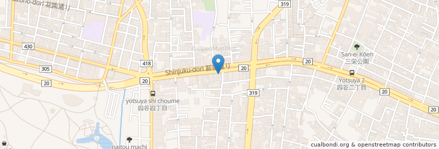 Mapa de ubicacion de 南昌飯店 en ژاپن, 東京都, 新宿区.