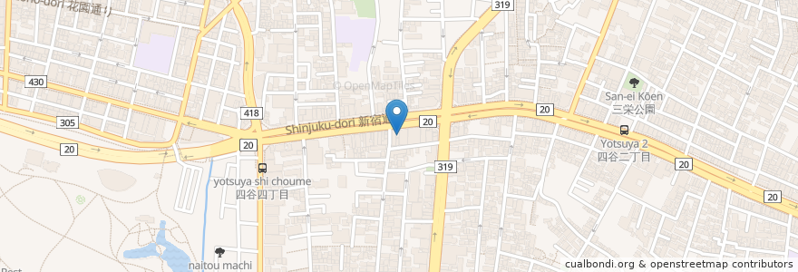 Mapa de ubicacion de 居酒屋 あぶさん en اليابان, 東京都, 新宿区.