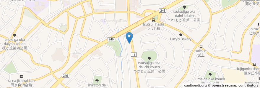 Mapa de ubicacion de 生そば青葉台更科 en Japan, 神奈川県, Yokohama, 青葉区.