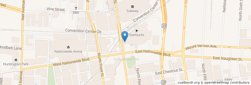 Mapa de ubicacion de Big Bar on 2 en 미국, 오하이오 주, Franklin County, Columbus.