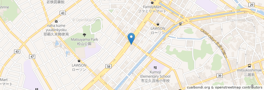 Mapa de ubicacion de 오키나와 카이호은행 en 일본, 오키나와현, 나하 시.