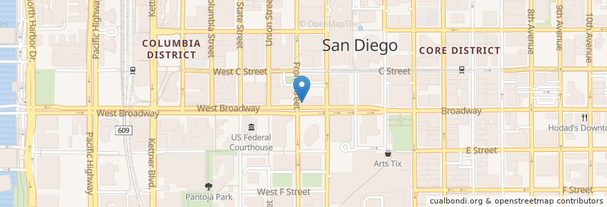 Mapa de ubicacion de coffee bean & tea leaf en Stati Uniti D'America, California, San Diego County, San Diego.
