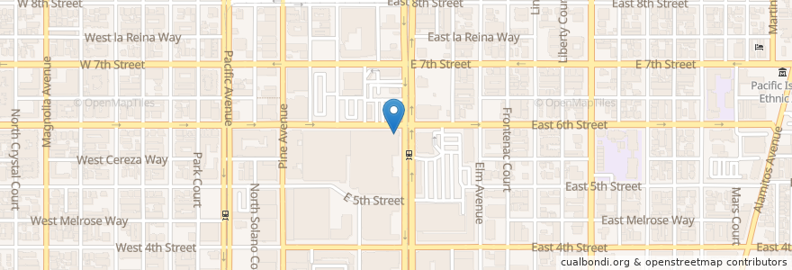 Mapa de ubicacion de The Found Theater en États-Unis D'Amérique, Californie, Los Angeles County, Long Beach.