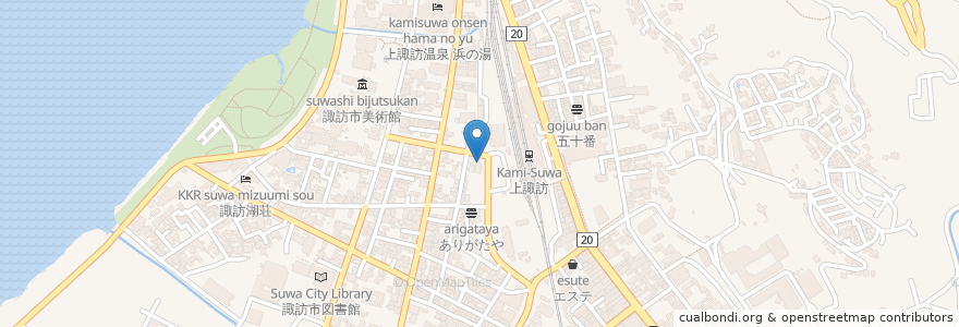 Mapa de ubicacion de 秋月そば本店 en Japan, 長野県, 諏訪市.