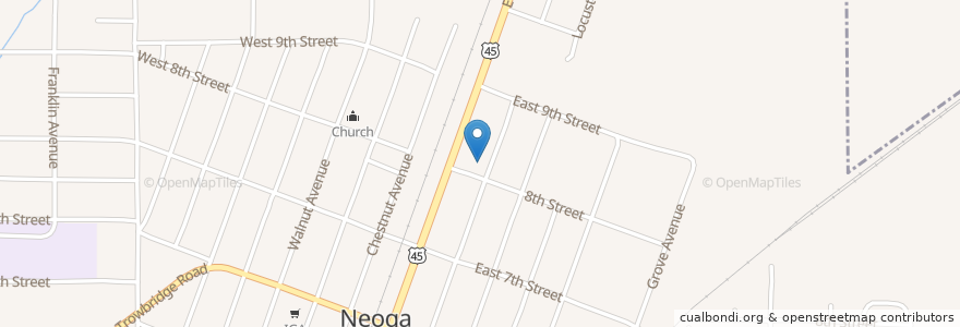 Mapa de ubicacion de Casey's General Store en Соединённые Штаты Америки, Иллинойс, Cumberland County, Neoga.