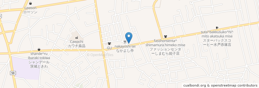 Mapa de ubicacion de 丸亀製麺水戸店 en Japonya, 茨城県, 水戸市.