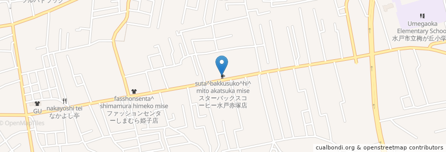 Mapa de ubicacion de スターバックスコーヒー水戸赤塚店 en Jepun, 茨城県, 水戸市.