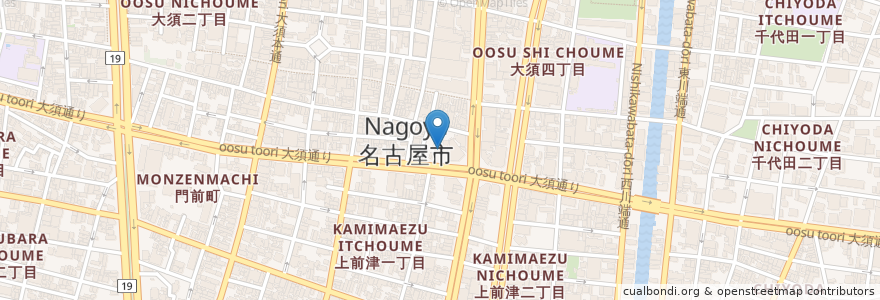 Mapa de ubicacion de 春日神社 en Japão, 愛知県, Nagoia, 中区.