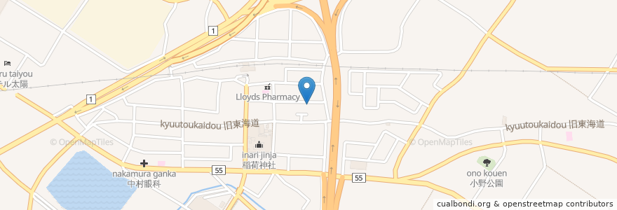 Mapa de ubicacion de 栗東キリスト教会 en Japão, 滋賀県, 栗東市.