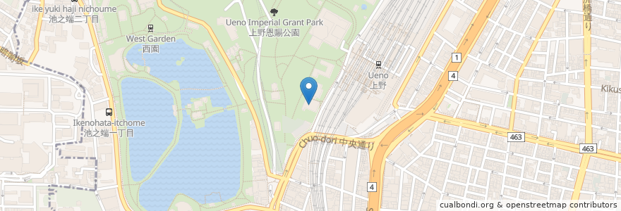 Mapa de ubicacion de 土古里 en 日本, 东京都/東京都, 台東区.