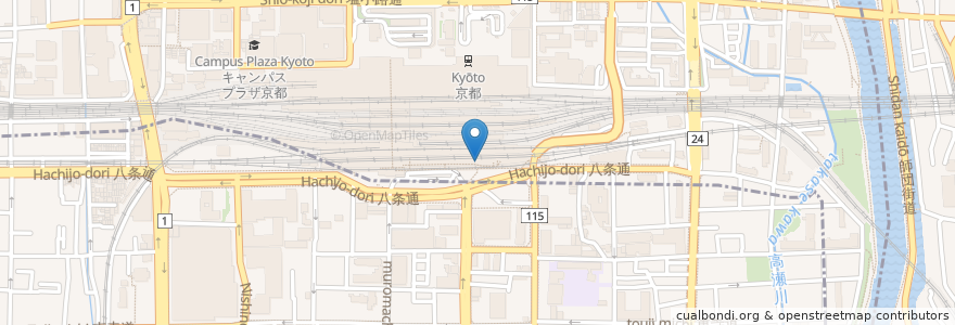 Mapa de ubicacion de 京ダイニング八条 en Japonya, 京都府, 京都市, 下京区.