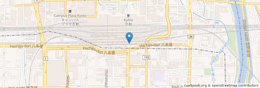 Mapa de ubicacion de 星乃珈琲 en اليابان, 京都府, 京都市, 下京区.