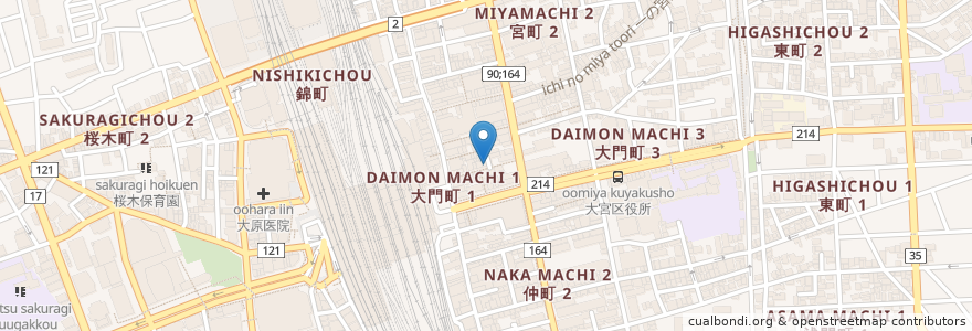 Mapa de ubicacion de 銀座ライオン en 日本, 埼玉県, さいたま市, 大宮区.