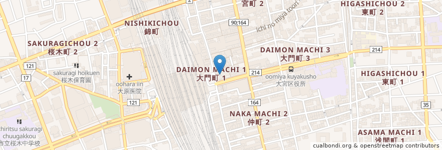 Mapa de ubicacion de 博多風龍 en Japonya, 埼玉県, さいたま市, 大宮区.