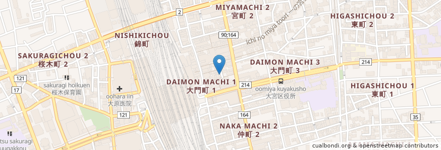 Mapa de ubicacion de 大宮ワイン倶楽部 en Japonya, 埼玉県, さいたま市, 大宮区.