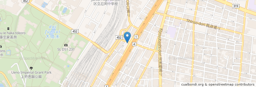 Mapa de ubicacion de Coffee House Katsura en Japonya, 東京都, 台東区.