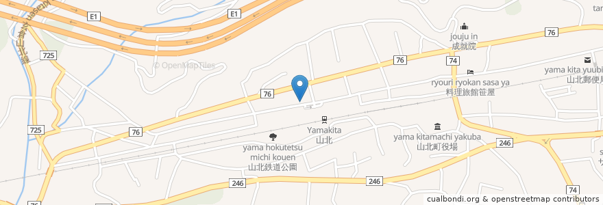 Mapa de ubicacion de ポッポ駅前屋 en 日本, 神奈川県, 足柄上郡, 山北町.