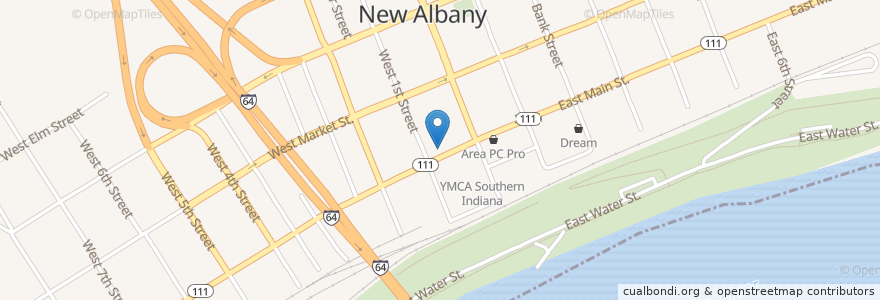 Mapa de ubicacion de The Exchange en 美利坚合众国/美利堅合眾國, 印第安纳州, Floyd County, New Albany.