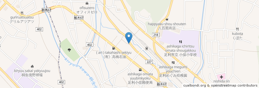 Mapa de ubicacion de 藤掛薬店 en Japón, Prefectura De Tochigi, 足利市.