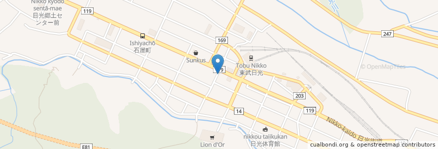 Mapa de ubicacion de らんぶる en Japón, Prefectura De Tochigi, 日光市.