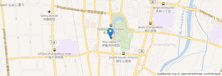 Mapa de ubicacion de 伊藤内科医院 en Japan, Präfektur Tochigi, 宇都宮市.