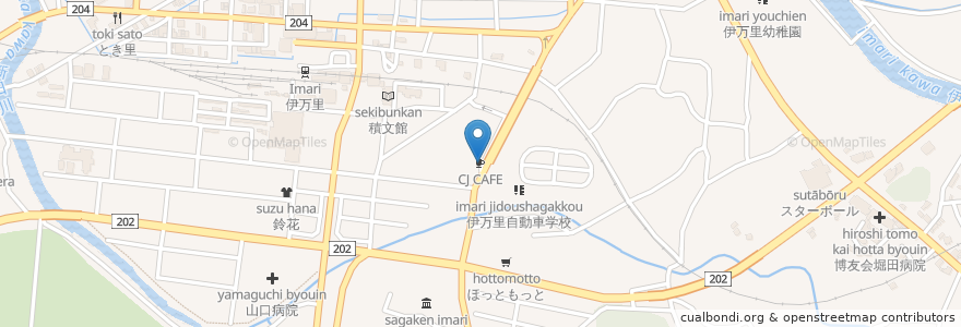 Mapa de ubicacion de CJ CAFE en 日本, 佐賀県, 伊万里市.