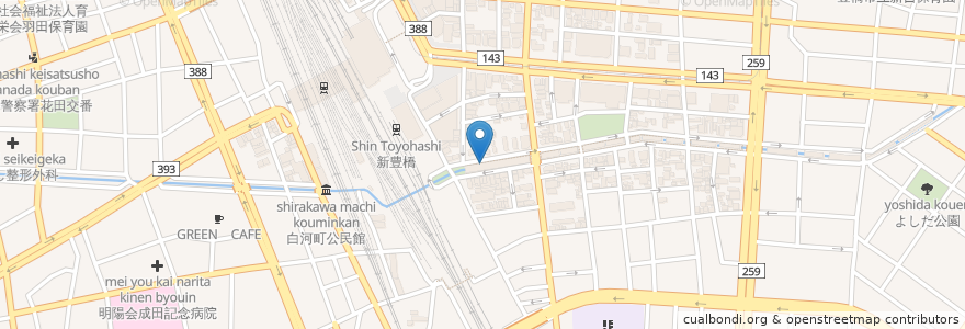 Mapa de ubicacion de 伊勢路 en ژاپن, 愛知県, 豊橋市.
