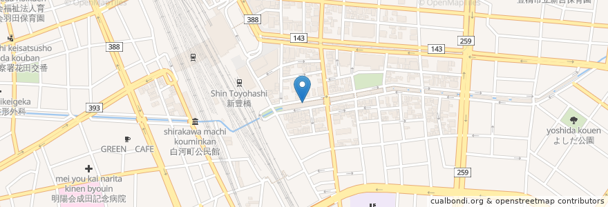 Mapa de ubicacion de 中村屋 en Jepun, 愛知県, 豊橋市.