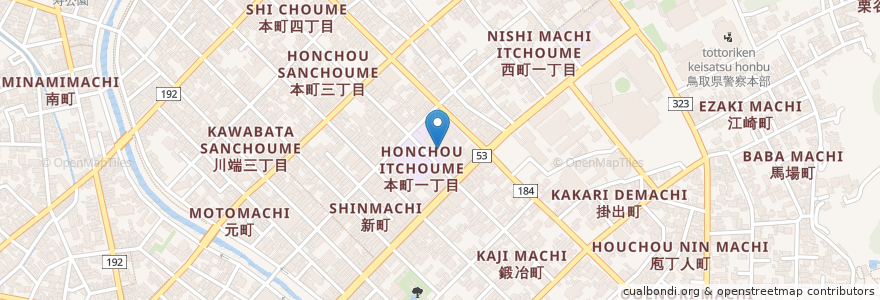 Mapa de ubicacion de 遷喬地区公民館 en Japan, Präfektur Tottori, 鳥取市.