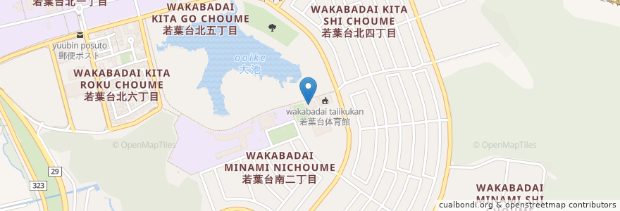 Mapa de ubicacion de 若葉台地区公民館 en Japon, Préfecture De Tottori, 鳥取市.