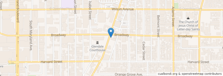 Mapa de ubicacion de Glendale Phở Co. en Amerika Birleşik Devletleri, Kaliforniya, Los Angeles County, Glendale.