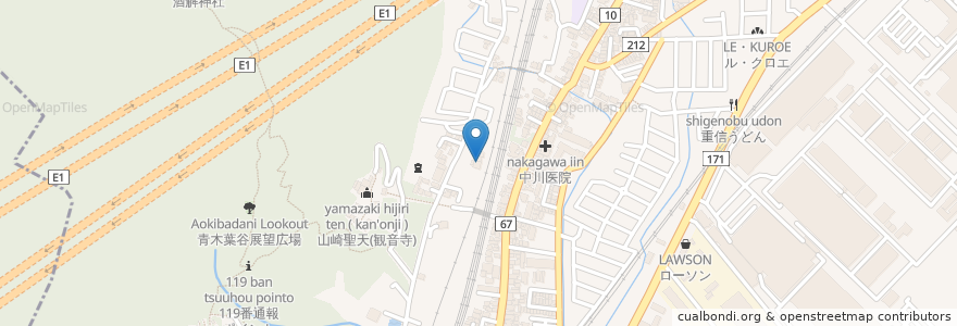 Mapa de ubicacion de 安養院 en Japan, Präfektur Kyōto, 乙訓郡, 大山崎町.