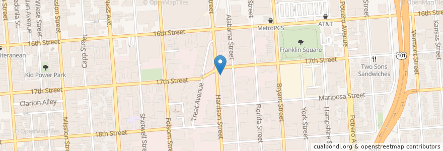 Mapa de ubicacion de Gus's Parking en 美利坚合众国/美利堅合眾國, 加利福尼亚州/加利福尼亞州, 旧金山市县/三藩市市縣/舊金山市郡, 旧金山.