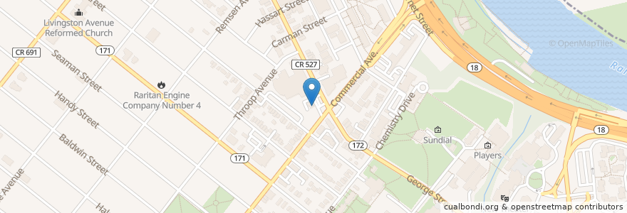 Mapa de ubicacion de George Street Exxon en États-Unis D'Amérique, New Jersey, Middlesex County, New Brunswick.