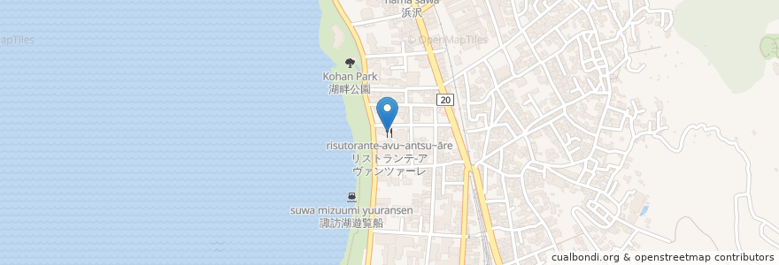 Mapa de ubicacion de リストランテ-アヴァンツァーレ en Giappone, Prefettura Di Nagano, 諏訪市.