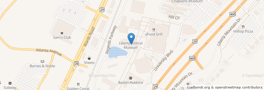 Mapa de ubicacion de Starbucks en United States, Virginia, Lynchburg, Lynchburg City.