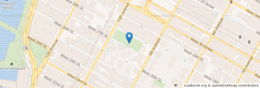 Mapa de ubicacion de Chelsea Park Toilets en 美利坚合众国/美利堅合眾國, 纽约州 / 紐約州, 纽约, 纽约县, Manhattan, Manhattan Community Board 4.