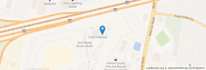 Mapa de ubicacion de Fairfax County Recycling Center en アメリカ合衆国, バージニア州, Fairfax County.