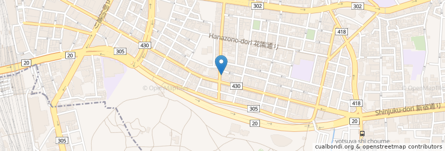 Mapa de ubicacion de サブウェイ en ژاپن, 東京都, 新宿区.