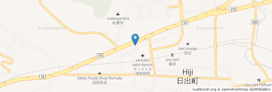 Mapa de ubicacion de グループホームサンライズ en 日本, 大分県, 速見郡, 日出町.